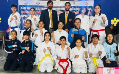 Aditi won gold medal in 55th State Level School Sports Karate Competition